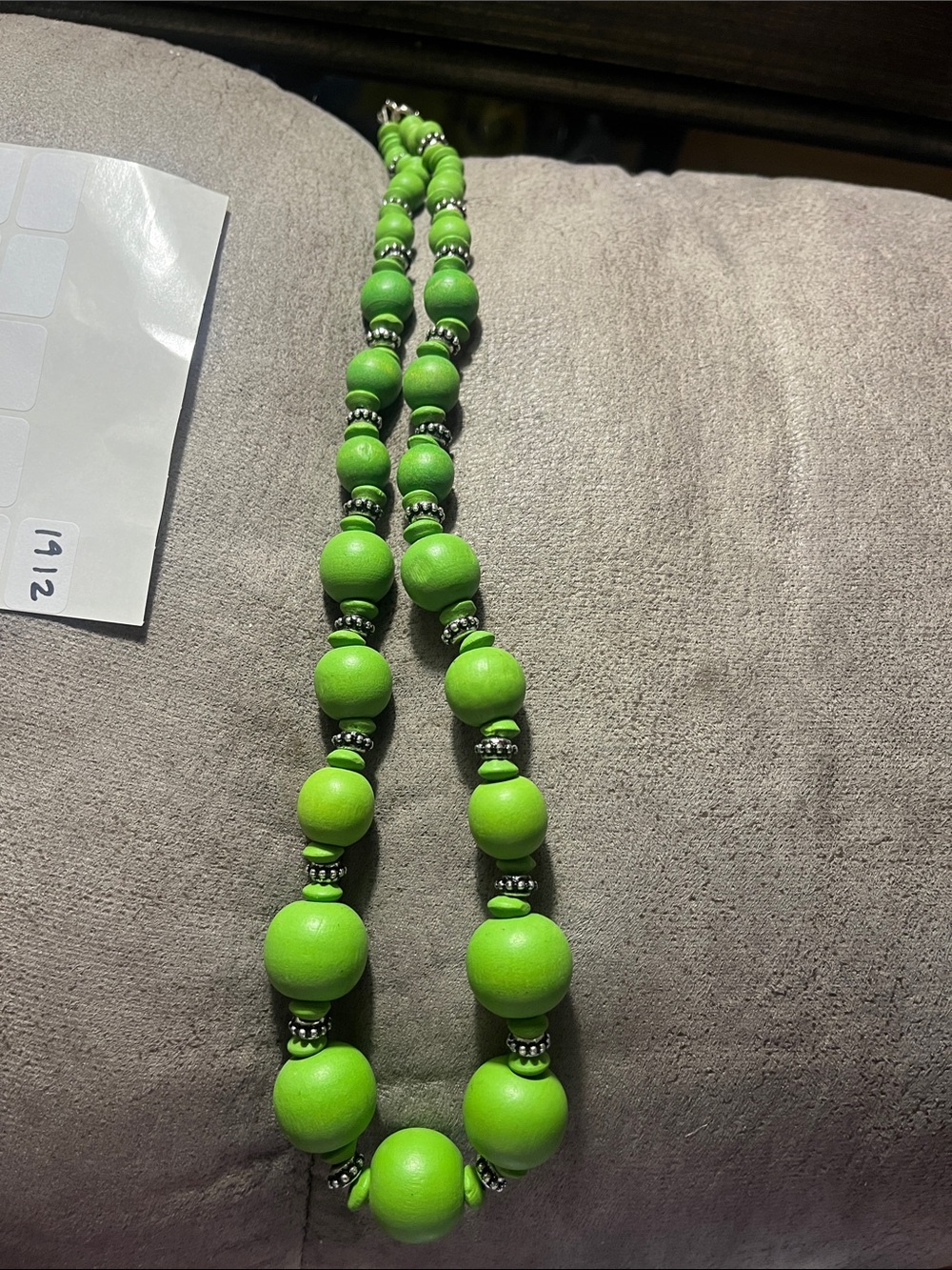 Beaded Necklace - Lime Green 1911